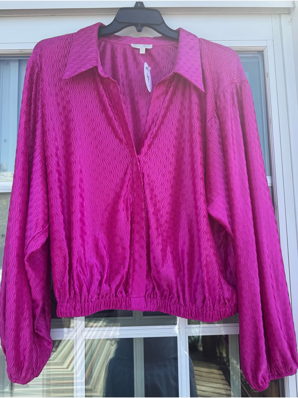 Women's Magenta/Fuschia Long-Sleeve Blouse